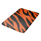 Orange and Black Tiger Stripe  Animal Print バスマット (アングル)