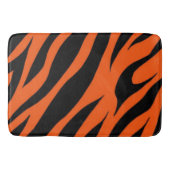 Orange and Black Tiger Stripe  Animal Print バスマット (正面)