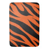 Orange and Black Tiger Stripe  Animal Print バスマット (正面縦)