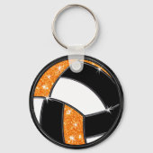 Orange and Black Volleyball Gifts for Players キーホルダー (裏面)