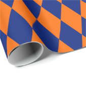 Orange and Blue Harlequin Checkered Design  ラッピングペーパー (ロールコーナー)
