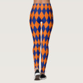 Orange and Blue Harlequin Checkered Design  レギンス (裏面)