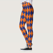 Orange and Blue Harlequin Checkered Design  レギンス (左)