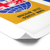 Orange and Blue Matchbox Label Collage, high ポスター (角)