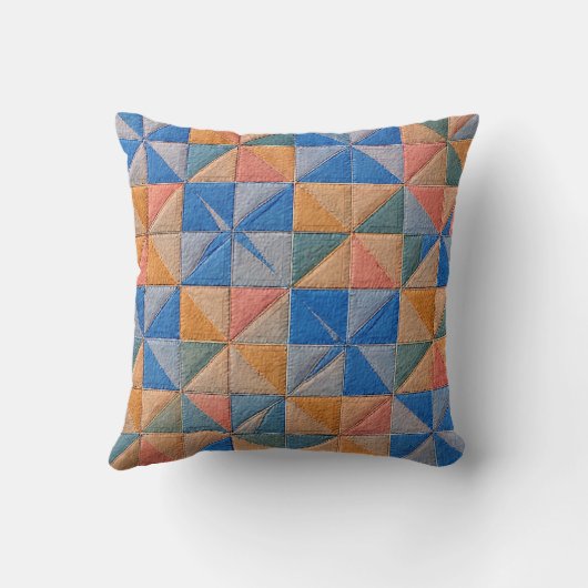 orange and blue quilt クッション (裏面)