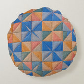 orange and blue quilt ラウンドクッション (裏面)