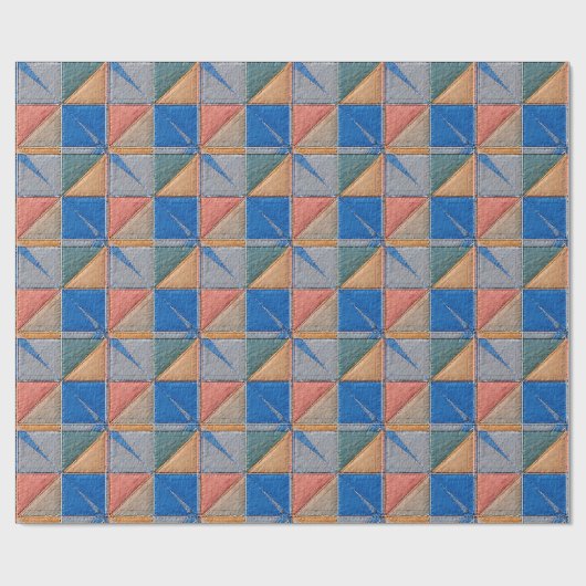 orange and blue quilt ラッピングペーパー (フラット)