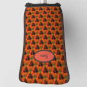 Orange And Brown Abstract Art Pattern Personalized ゴルフヘッドカバー (回転90)