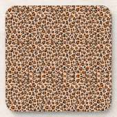 Orange and Brown Leopard Print コースター (正面)