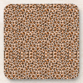 Orange and Brown Leopard Print コースター