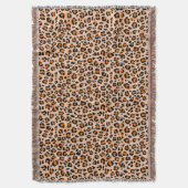 Orange and Brown Leopard Print スローブランケット (正面縦)