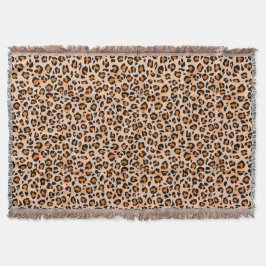 Orange and Brown Leopard Print スローブランケット