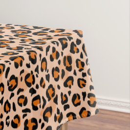 Orange and Brown Leopard Print テーブルクロス