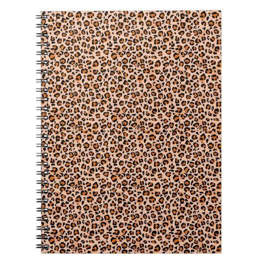 Orange and Brown Leopard Print ノートブック (正面)