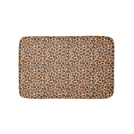 Orange and Brown Leopard Print バスマット