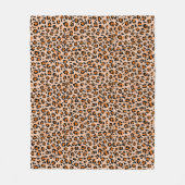 Orange and Brown Leopard Print フリースブランケット (正面)