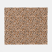 Orange and Brown Leopard Print フリースブランケット (正面(横))