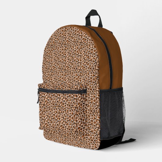 Orange and Brown Leopard Print プリントバックパック (裏面右端)