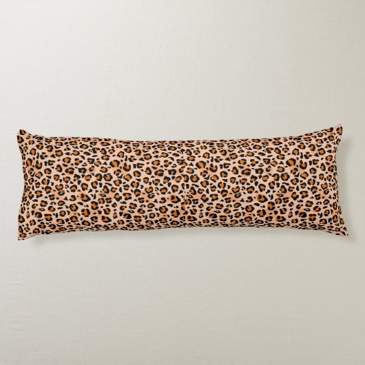 Orange and Brown Leopard Print ボディピロー (裏面)