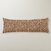 Orange and Brown Leopard Print ボディピロー (正面)