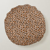 Orange and Brown Leopard Print ラウンドクッション (裏面)