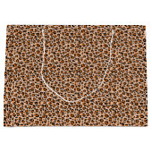 Orange and Brown Leopard Print ラージペーパーバッグ (正面)