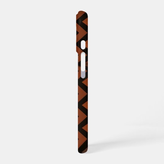 Orange and Brown Zigzag Pattern iPhone 16ケース (左側面)
