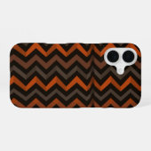 Orange and Brown Zigzag Pattern iPhone 16ケース (裏面横)