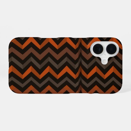 Orange and Brown Zigzag Pattern iPhone 16ケース (裏面横)