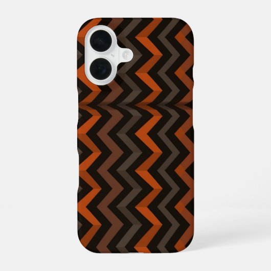 Orange and Brown Zigzag Pattern iPhone 16ケース (裏面)