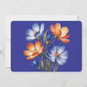 Orange and Cobalt Blue Floral Wedding セーブザデート (裏面)