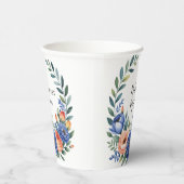 Orange and Cobalt Blue Floral Wedding 紙コップ (右)