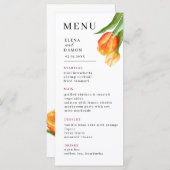 Orange and Cream Tulip Wedding メニュー (正面/裏面)