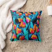 Orange and Gold Artsy Tulips クッション (ブランケット)