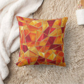 Orange and Gold Stained Glass Mosaic Pattern クッション (ブランケット)