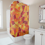 Orange and gold Stained Glass Mosaic Pattern シャワーカーテン (インサイチュ)