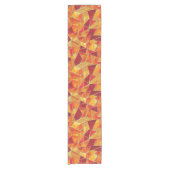 Orange and gold Stained Glass Mosaic Pattern ショートテーブルランナー (正面)