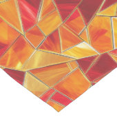 Orange and gold Stained Glass Mosaic Pattern ショートテーブルランナー (コーナー)