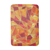 Orange and gold Stained Glass Mosaic Pattern バスマット (正面縦)