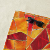 Orange and gold Stained Glass Mosaic Pattern ビーチタオル (インサイチュ)