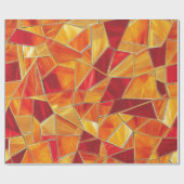 Orange and gold Stained Glass Mosaic Pattern ラッピングペーパー (フラット)