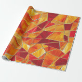 Orange and gold Stained Glass Mosaic Pattern ラッピングペーパー (アンロールド)