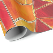 Orange and gold Stained Glass Mosaic Pattern ラッピングペーパー (ロールコーナー)