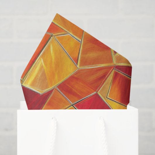 Orange and gold Stained Glass Mosaic Pattern 薄葉紙 (ギフトバッグ)