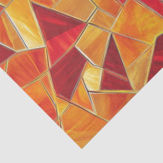 Orange and gold Stained Glass Mosaic Pattern 薄葉紙 (詳細)