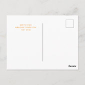 Orange and Gold Thank You Elegant Universal ポストカード (裏面)