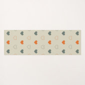 Orange and Green Heart Grid Pattern ヨガマット (裏面(横))