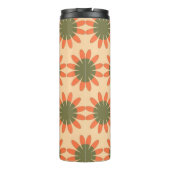 Orange and Green Retro Flower Pattern Monogram タンブラー (裏面)