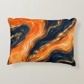 Orange and Navy Marble Abstract Name アクセントクッション (裏面)