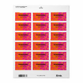 Orange and Pink Gradient Return Address Labels ラベル (フルシート)